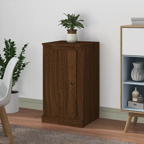 Buffet chêne marron 37,5x35,5x67,5 cm bois d'ingénierie