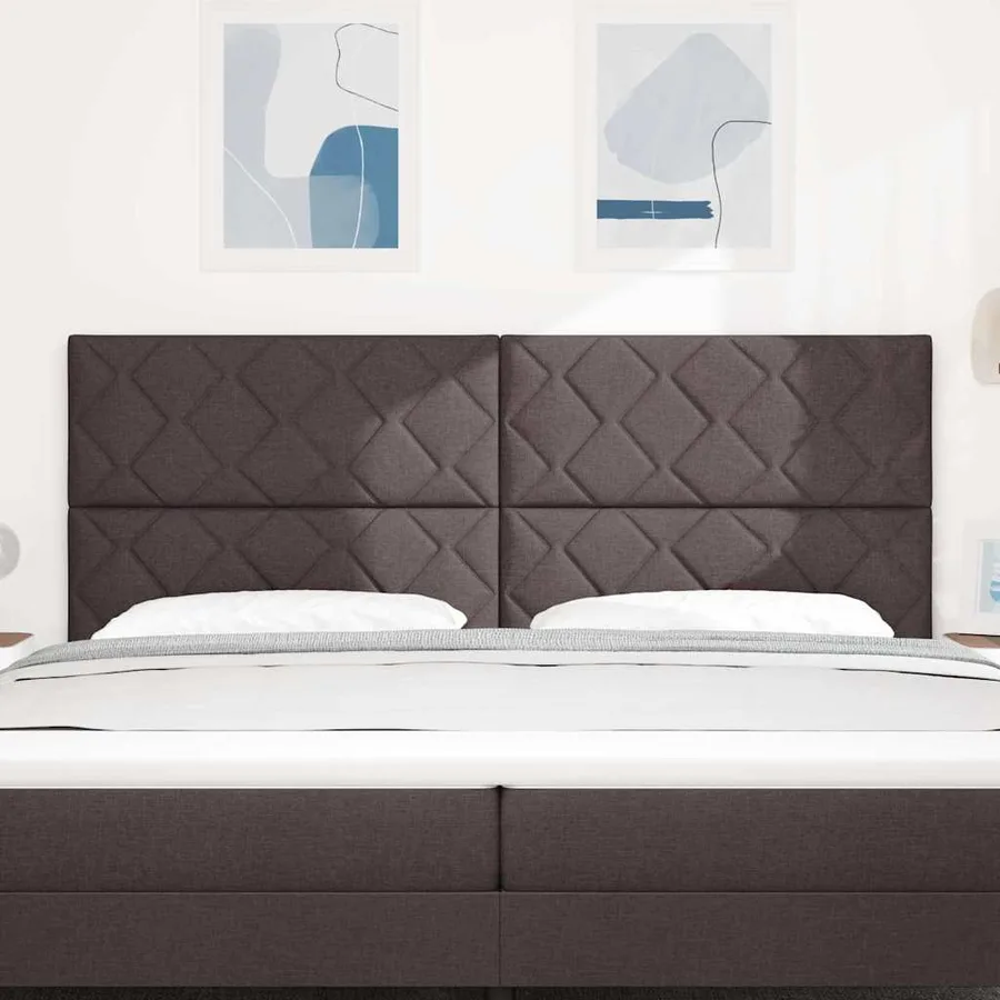 Tête de lit Marron foncé 200 cm tissu - 3
