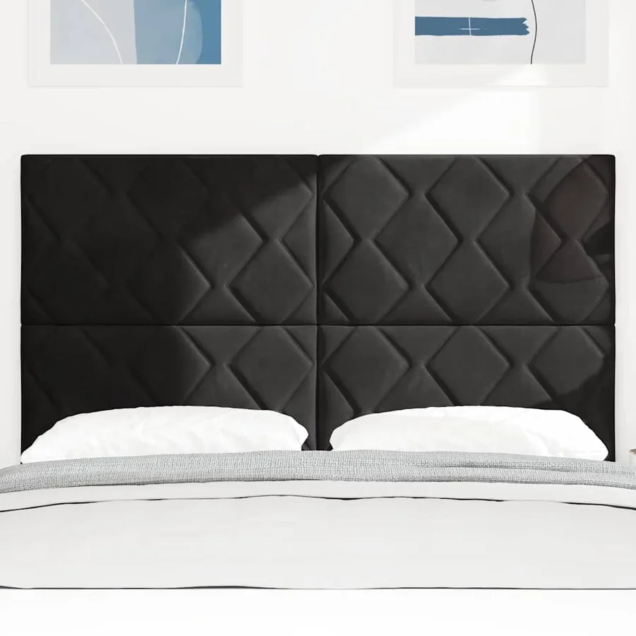 Tête de lit Noir 144 cm Velours - 3