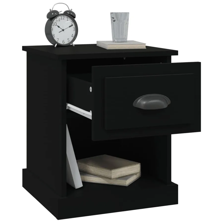 Tables de chevet 2 pcs noir 39x39x47,5 cm bois d'ingénierie - 6