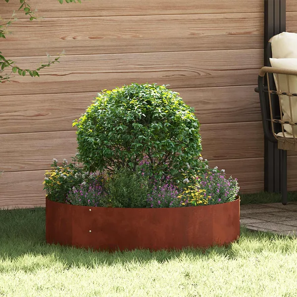 Anneau de jardinière Rouillé 80 x 80 x 20 cm Acier patiné