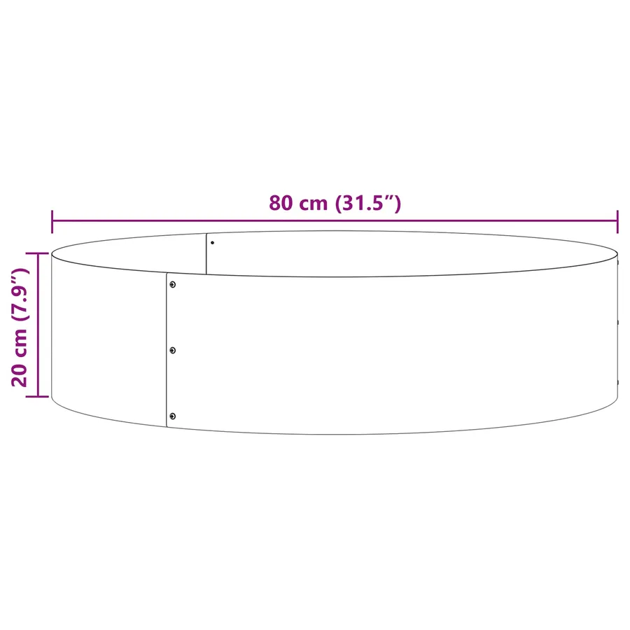 Anneau de jardinière Rouillé 80 x 80 x 20 cm Acier patiné - 11