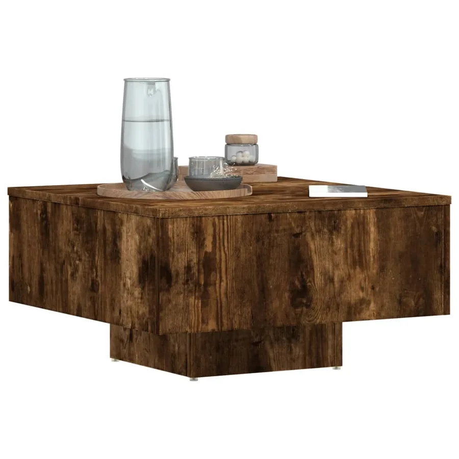 Table basse Chêne fumé 60x60x31,5 cm Bois d'ingénierie - 4