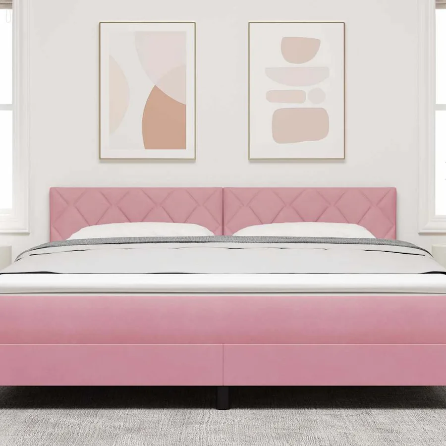 Tête de lit LED Rose 180 cm Velours - 3