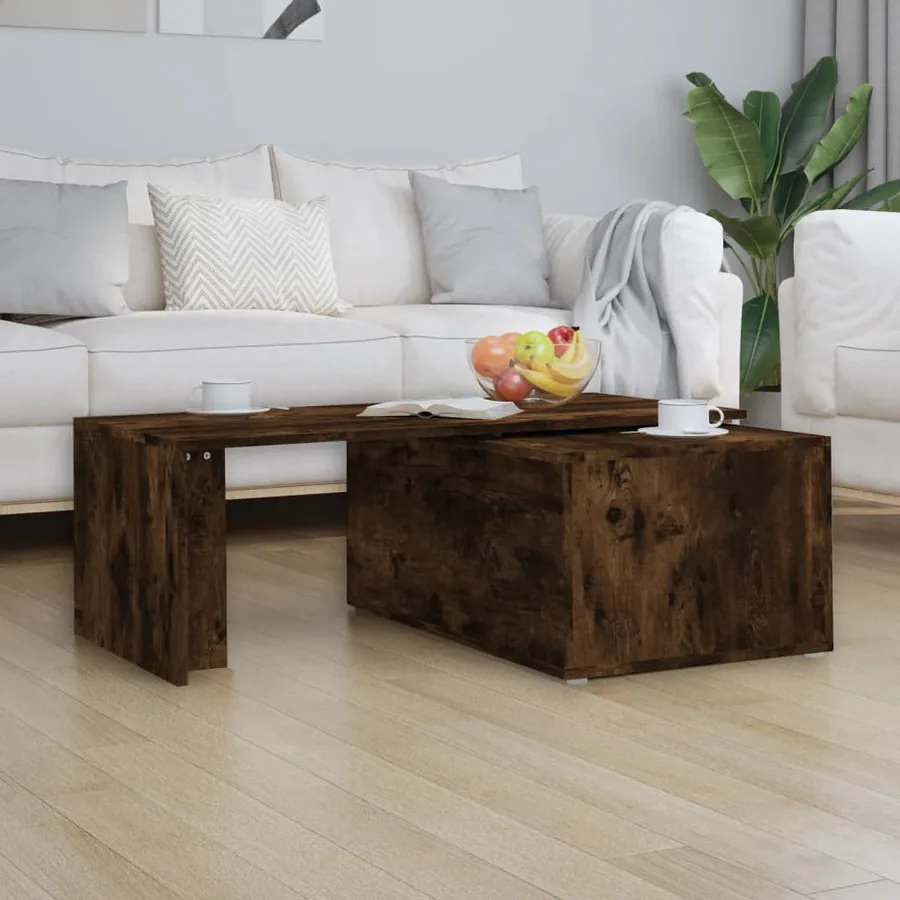 Table basse Chêne fumé 150x50x35 cm Bois d'ingénierie - 3