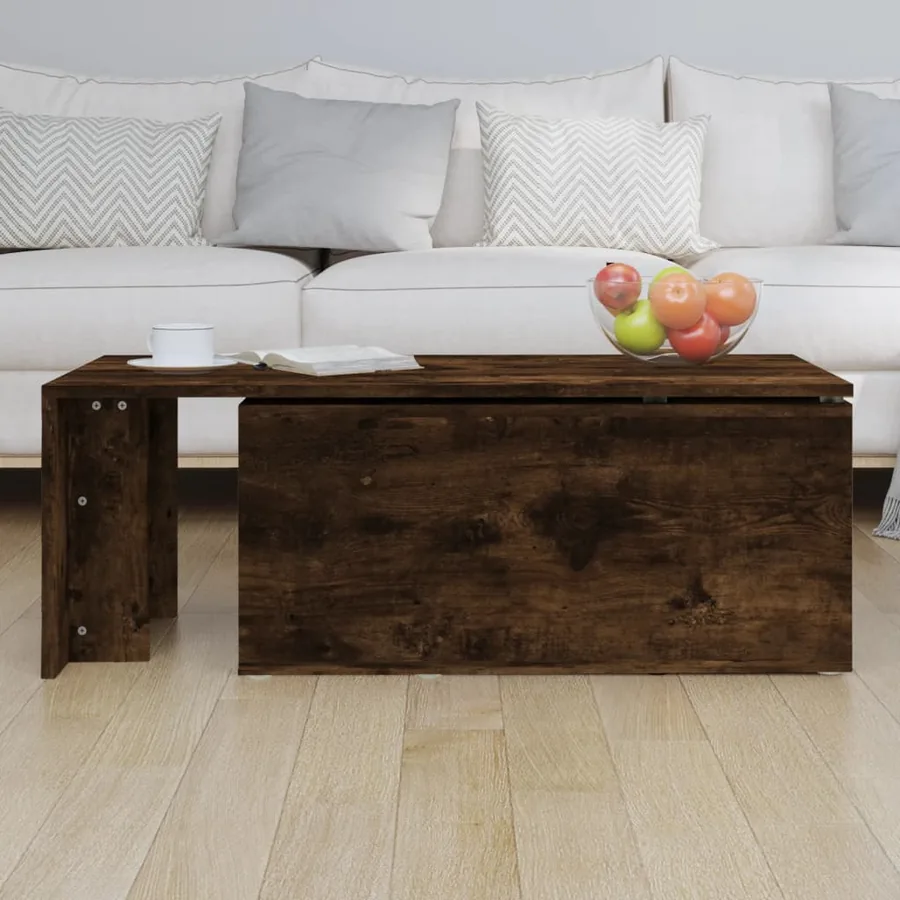 Table basse Chêne fumé 150x50x35 cm Bois d'ingénierie - 4
