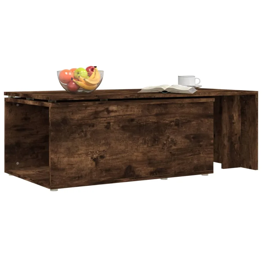 Table basse Chêne fumé 150x50x35 cm Bois d'ingénierie - 5