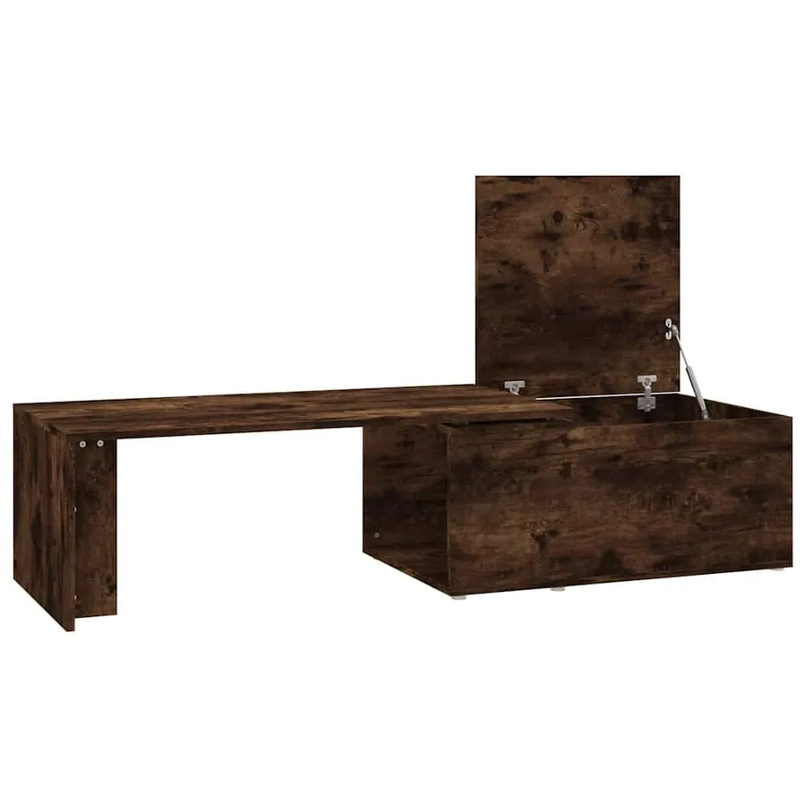 Table basse Chêne fumé 150x50x35 cm Bois d'ingénierie - 7