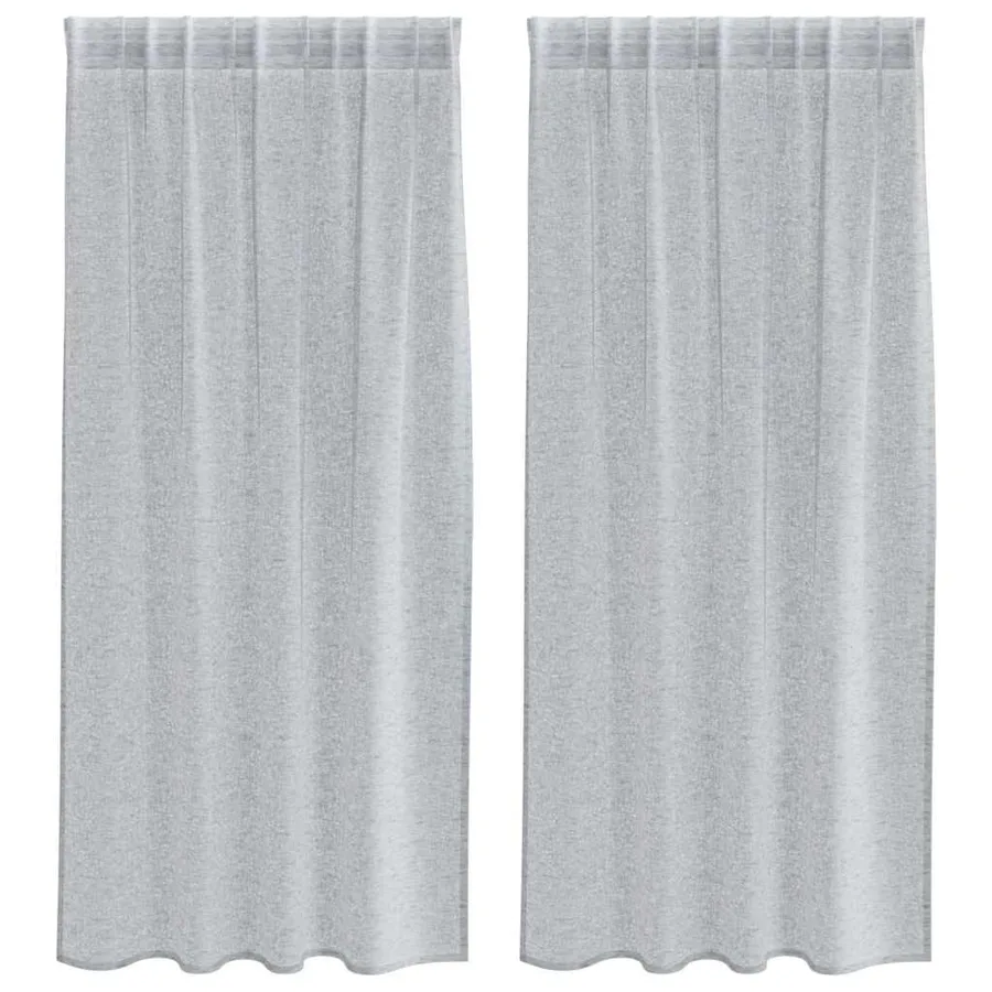 Rideau en Voile 2 pcs Gris foncé 175 x 140 cm Polyester - 2