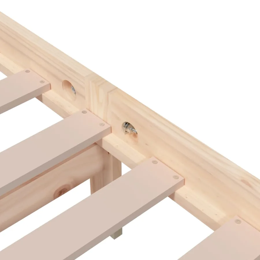 Cadre de lit sans matelas bois massif 135x190 cm - 7