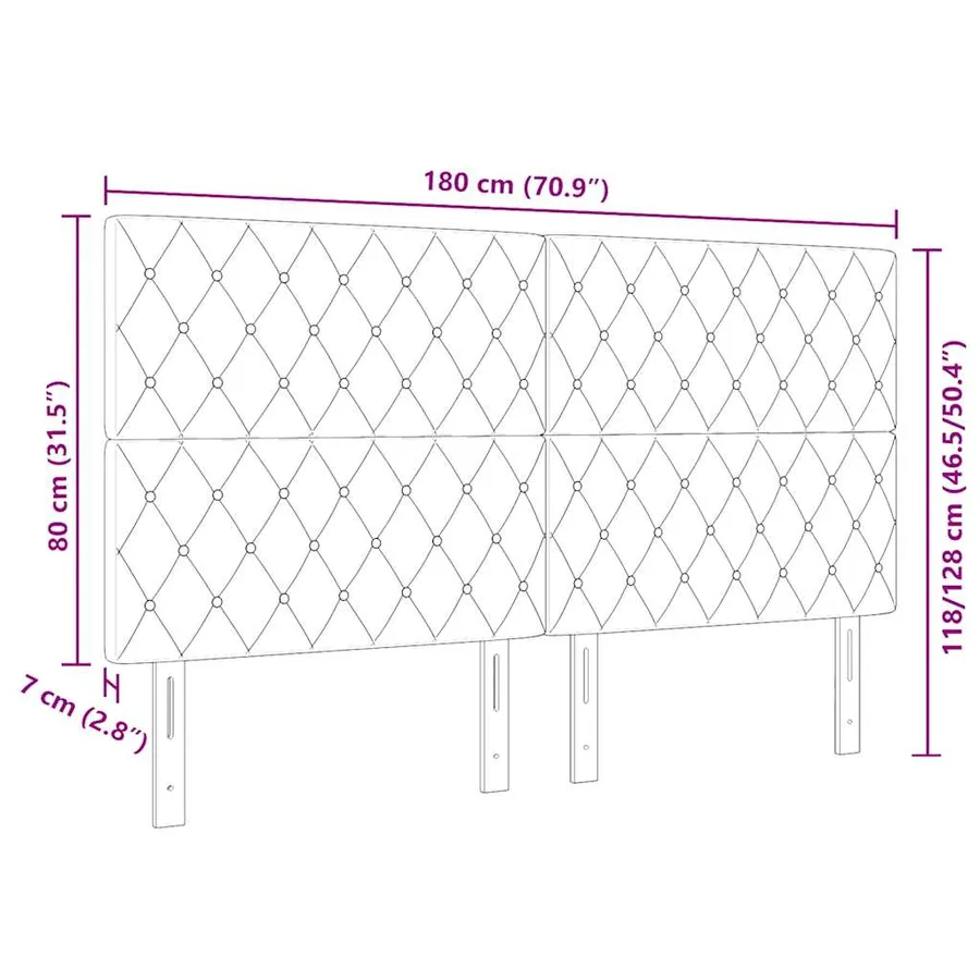 Tête de lit Bleu foncé 180 cm Velours - 9