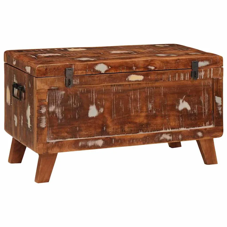 Boîte de rangement 70 x 35 x 40 cm Bois massif recyclé