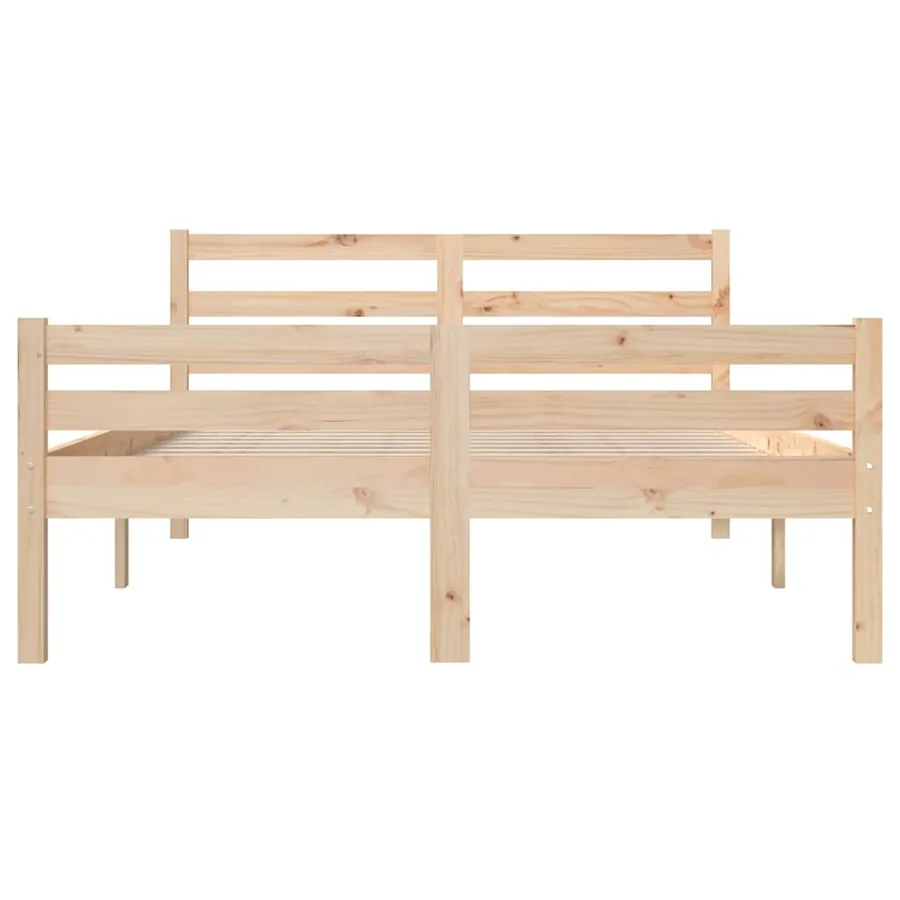 Cadre de lit sans matelas bois massif 135x190 cm - 5