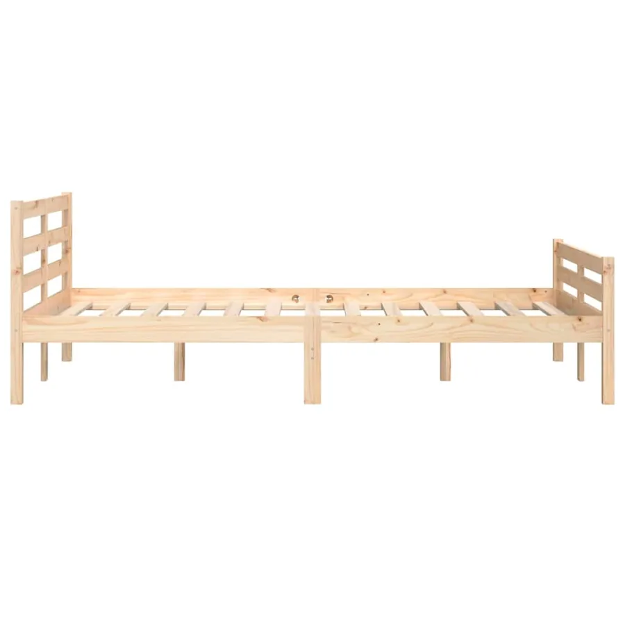 Cadre de lit sans matelas bois massif 135x190 cm - 6
