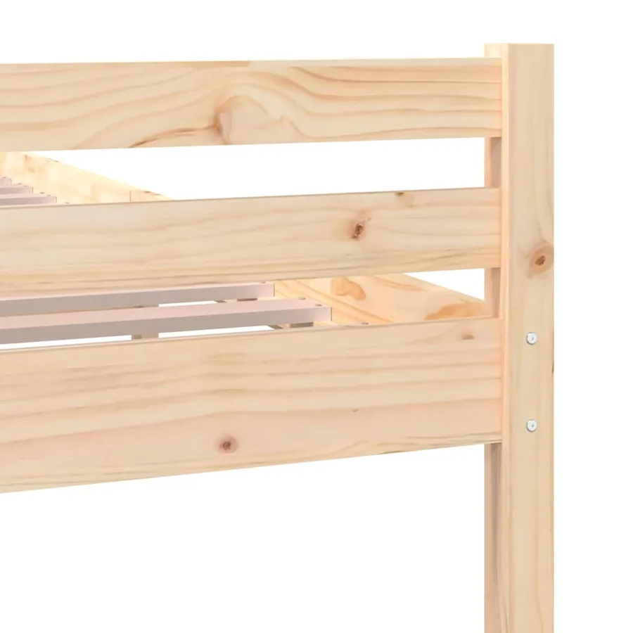 Cadre de lit sans matelas bois massif 135x190 cm - 7