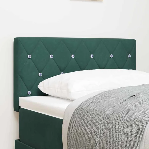 Tête de lit LED avec bandes LED Vert foncé 80 cm Velours