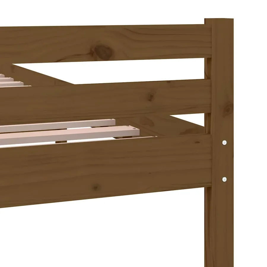 Cadre de lit sans matelas marron miel bois massif 75x190 cm - 7