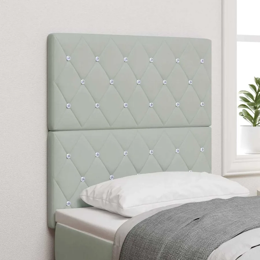 Tête de lit LED avec bandes LED Gris clair 80 cm Velours