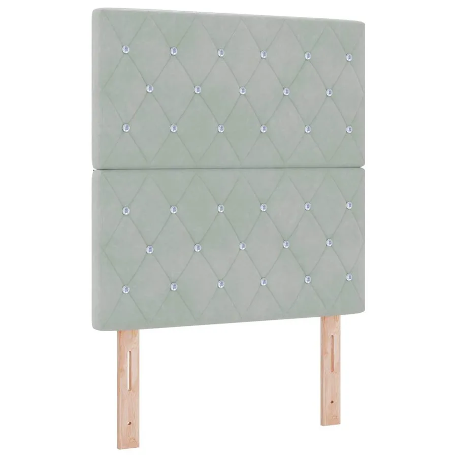 Tête de lit LED avec bandes LED Gris clair 80 cm Velours - 2