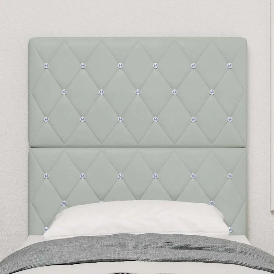 Tête de lit LED avec bandes LED Gris clair 80 cm Velours - 3
