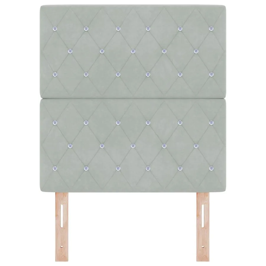 Tête de lit LED avec bandes LED Gris clair 80 cm Velours - 5