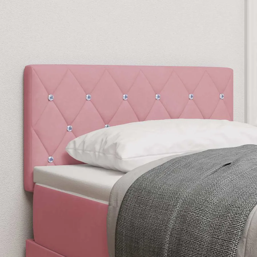 Tête de lit LED avec bandes LED Rose 80 cm Velours