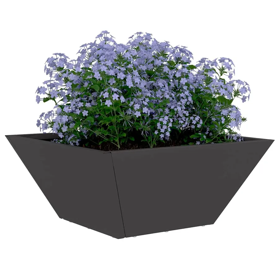 Cache-pot de jardin Noir 35 x 35 x 15 cm Acier laminé à froid - 3