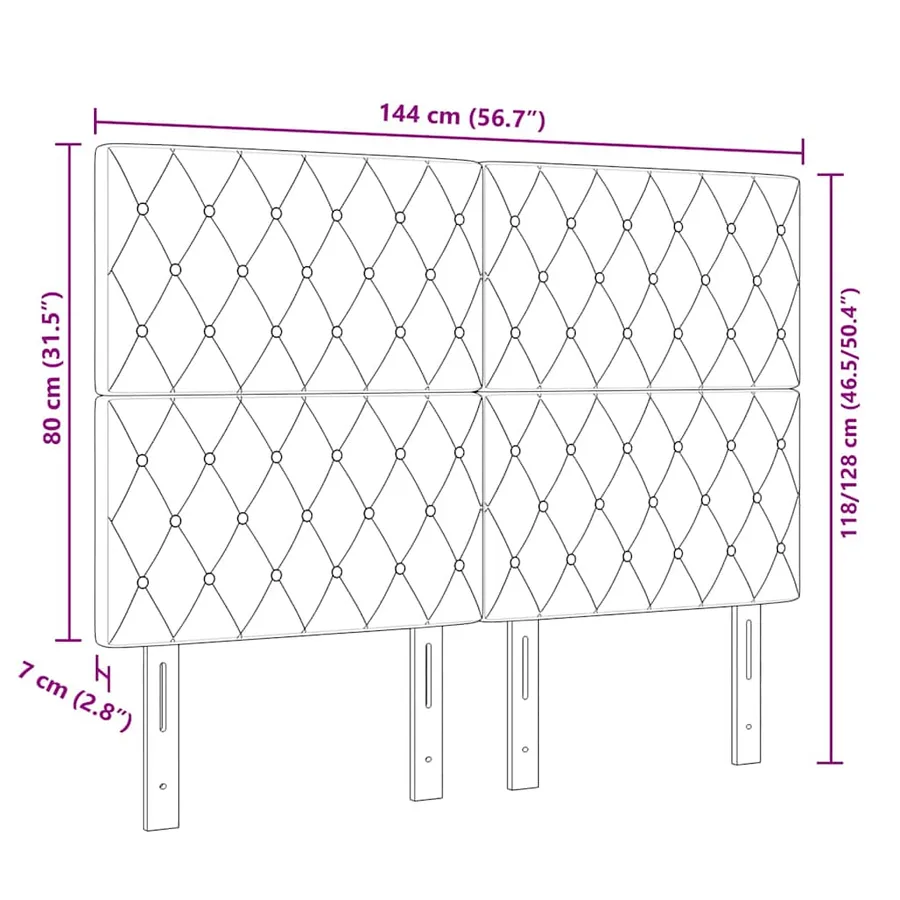 Tête de lit LED avec bandes LED Vert foncé 144 cm Velours - 10