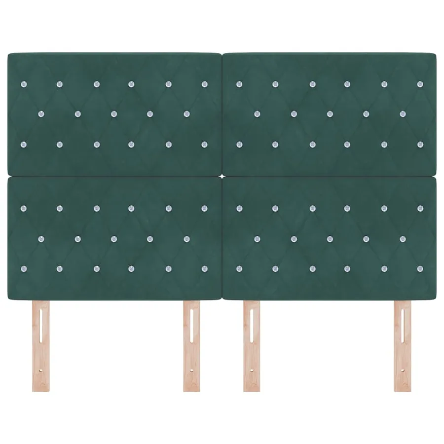 Tête de lit LED avec bandes LED Vert foncé 144 cm Velours - 5