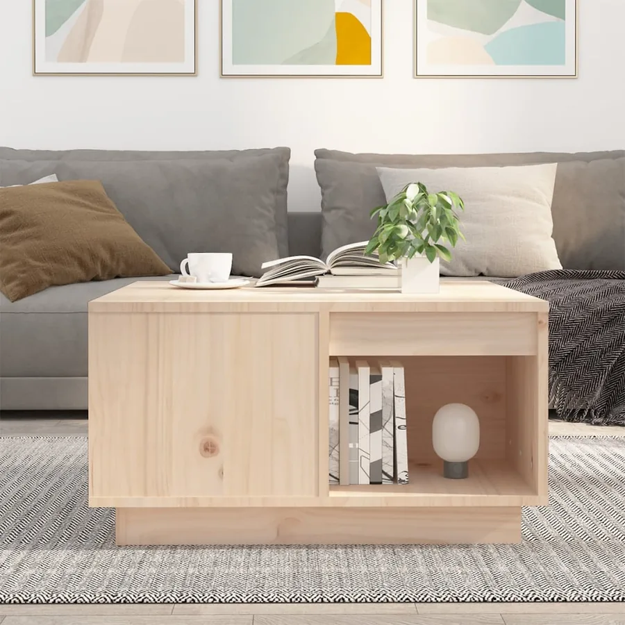 Table basse 60x61x32,5 cm Bois massif de pin - 3