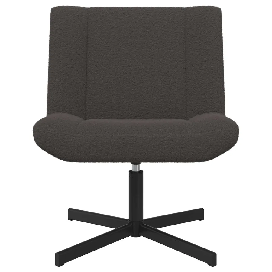 Chaise pivotante Gris foncé 63 x 75 x 76 cm Peau de mouton - 2
