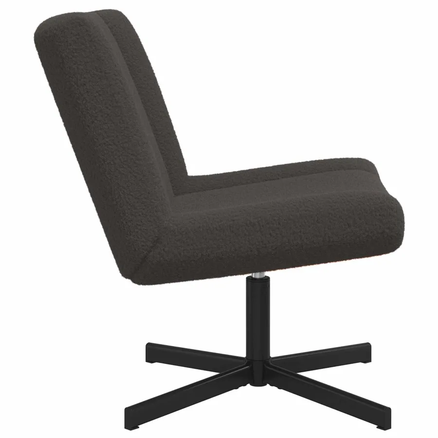 Chaise pivotante Gris foncé 63 x 75 x 76 cm Peau de mouton - 3