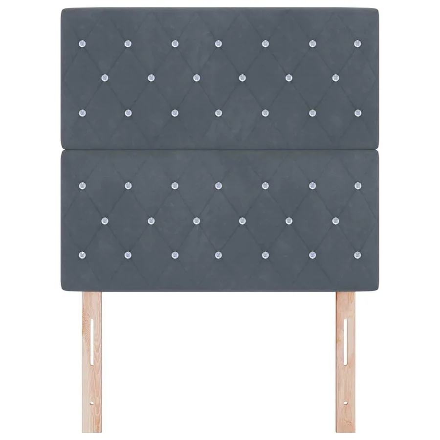 Tête de lit LED avec bandes LED Gris foncé 90 cm Velours - 5