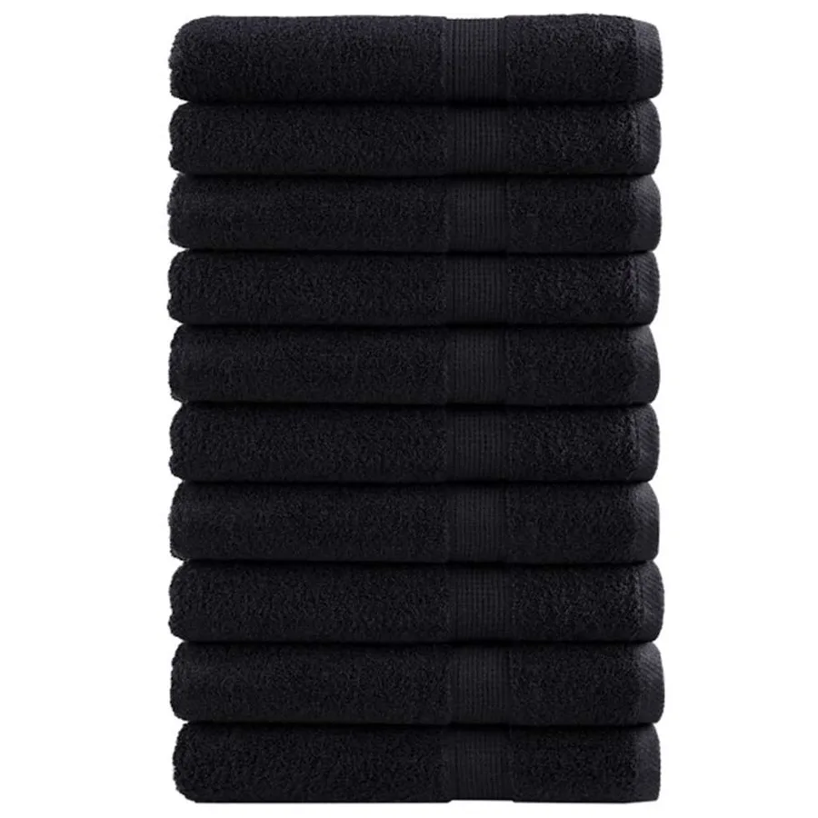 Serviette Invité SOLUND 25 pc Noir 80 x 200 cm 550 gsm - 2