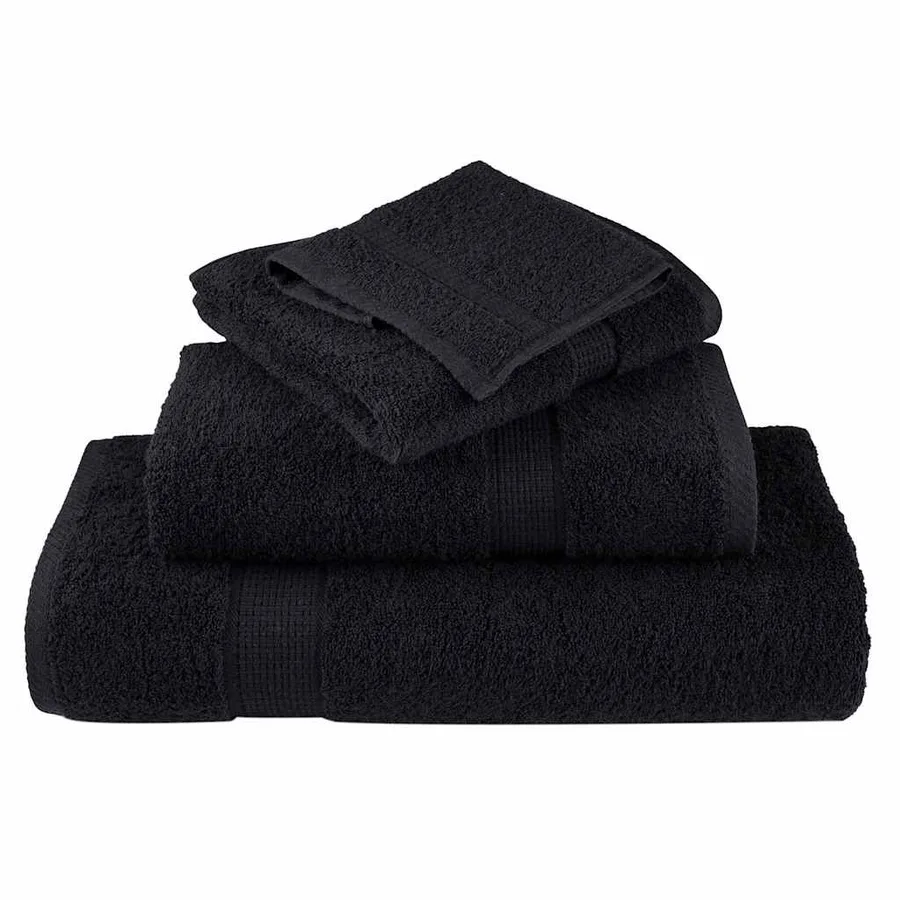 Serviette Invité SOLUND 25 pc Noir 80 x 200 cm 550 gsm - 3