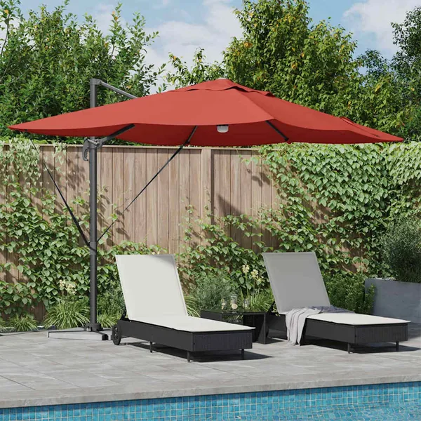 Parasol Terre cuite 351 x 250 x 253 cm Polyester et Aluminium