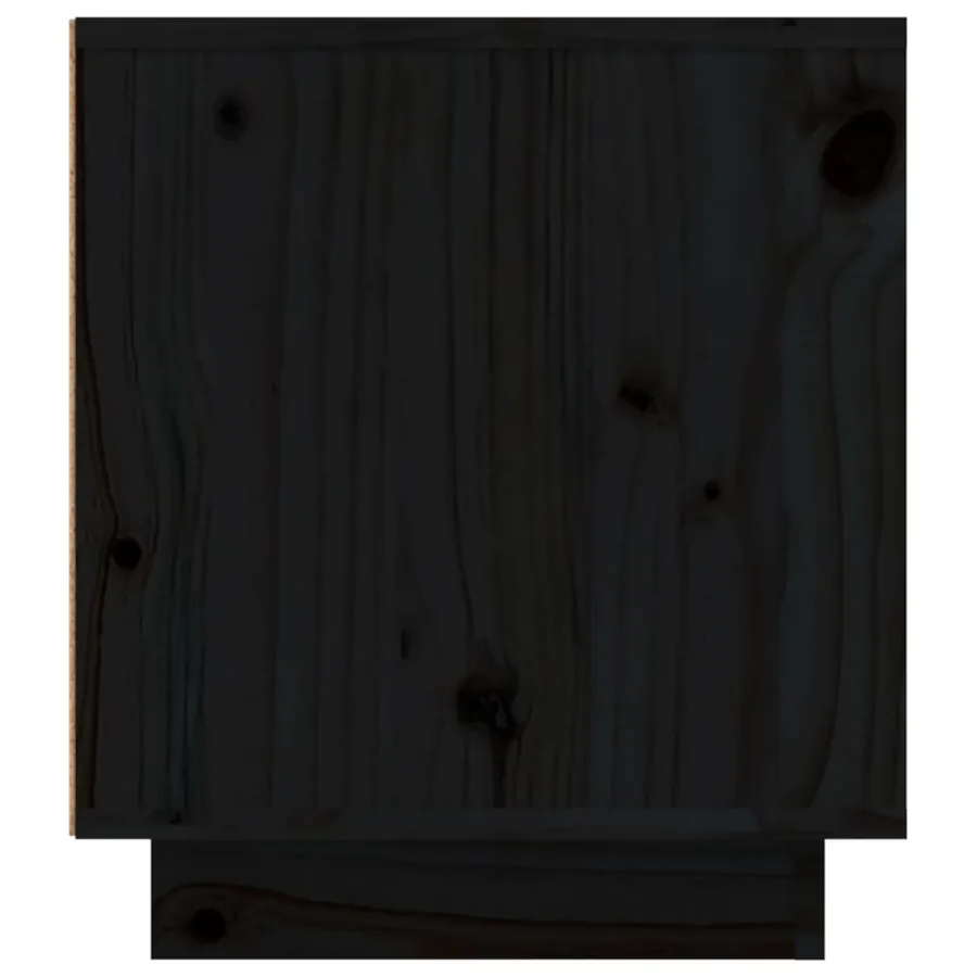 Meuble TV Noir 110x35x40,5 cm Bois de pin massif - 8