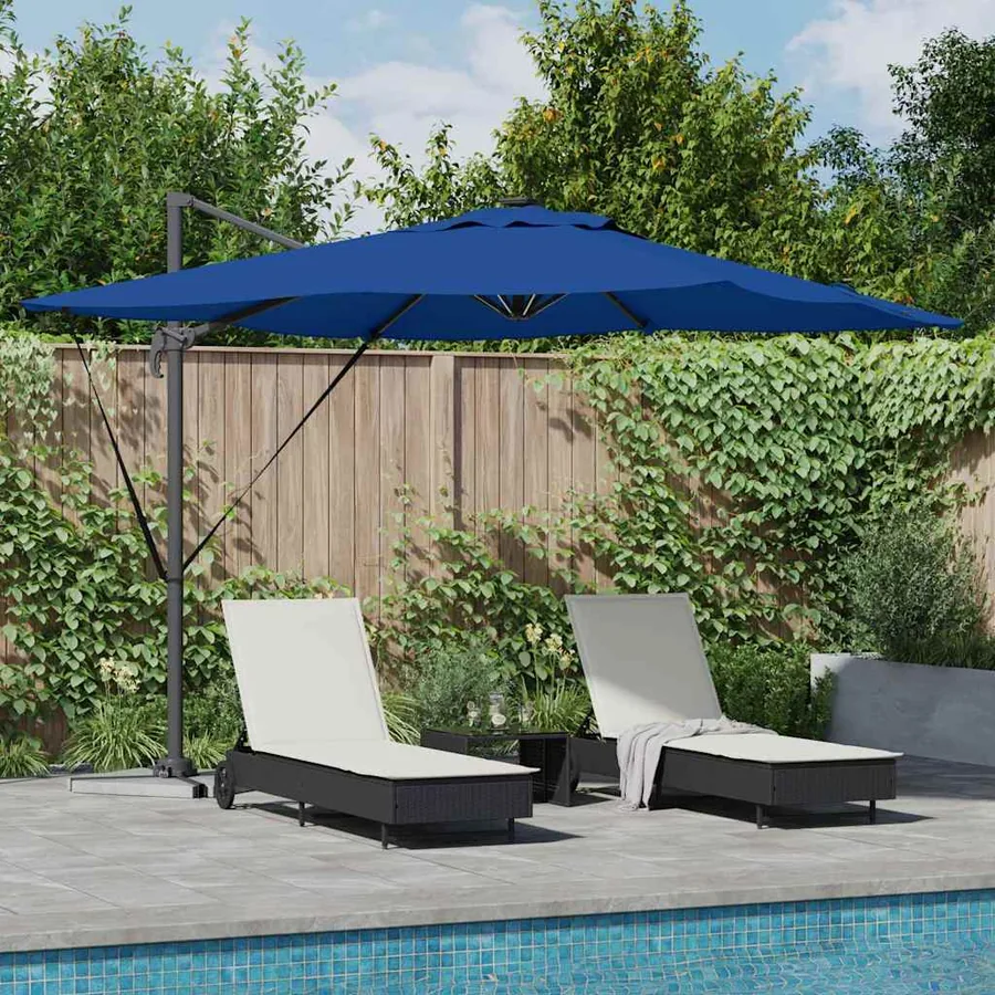 Parasol Bleu azure 286 x 284 x 270 cm Aluminium et polyester