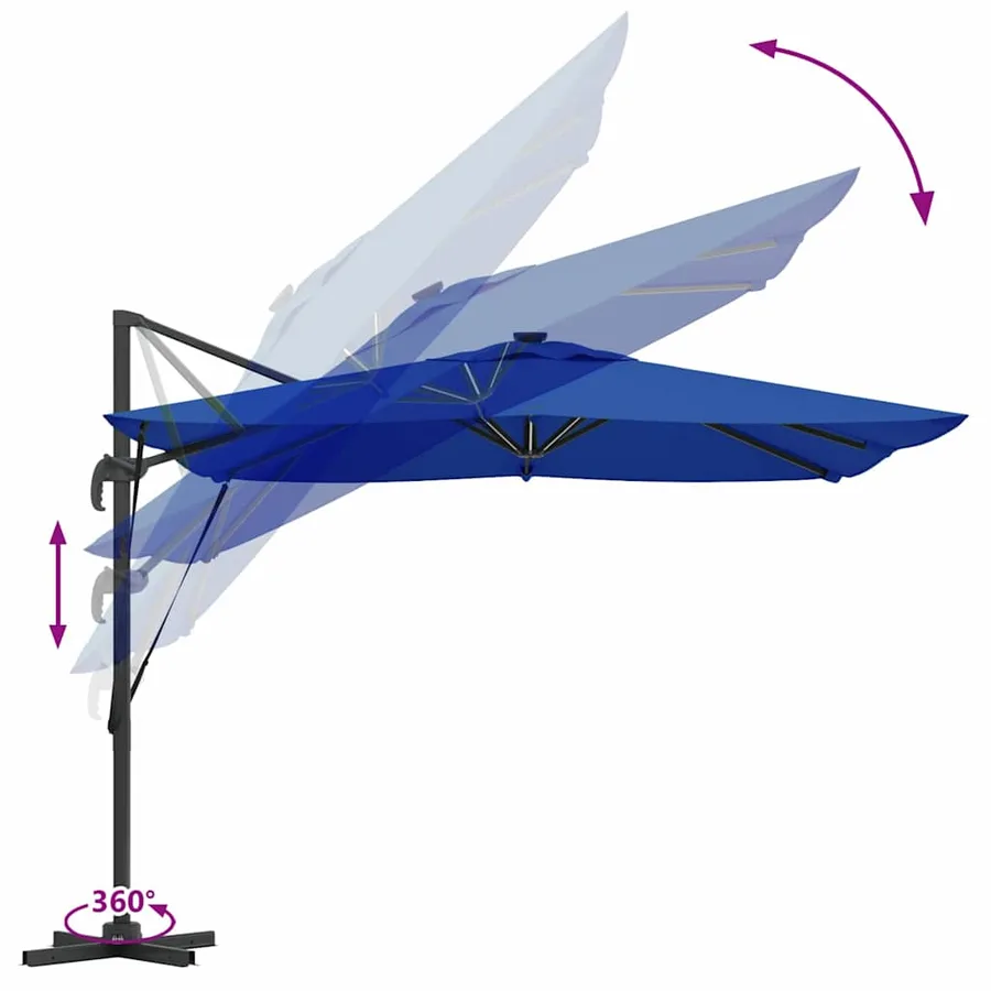 Parasol Bleu azure 286 x 284 x 270 cm Aluminium et polyester - 13