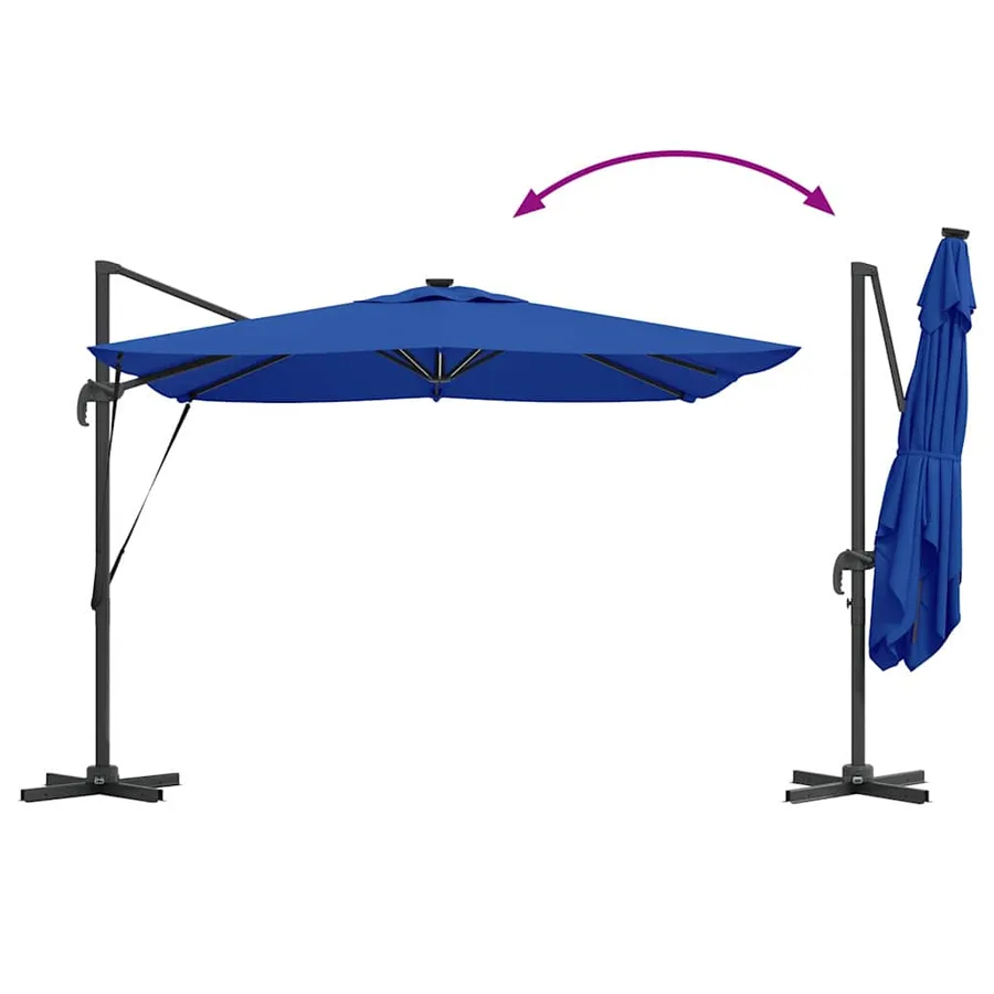 Parasol Bleu azure 286 x 284 x 270 cm Aluminium et polyester - 14