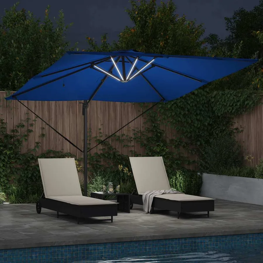 Parasol Bleu azure 286 x 284 x 270 cm Aluminium et polyester - 4