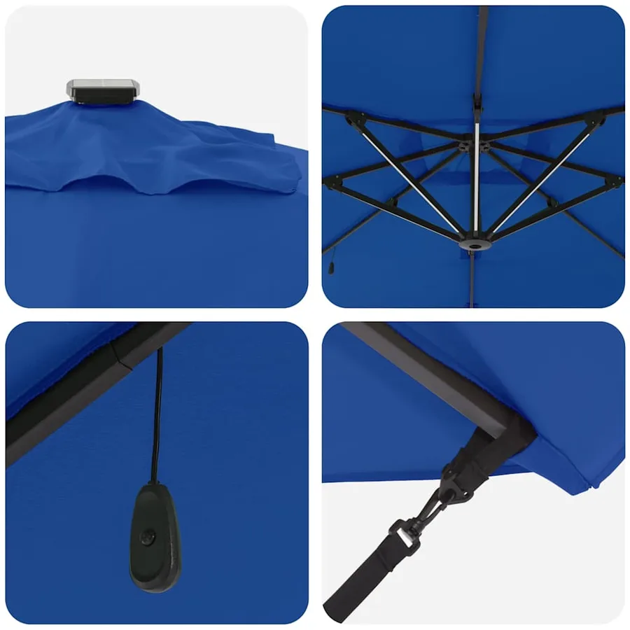 Parasol Bleu azure 286 x 284 x 270 cm Aluminium et polyester - 9