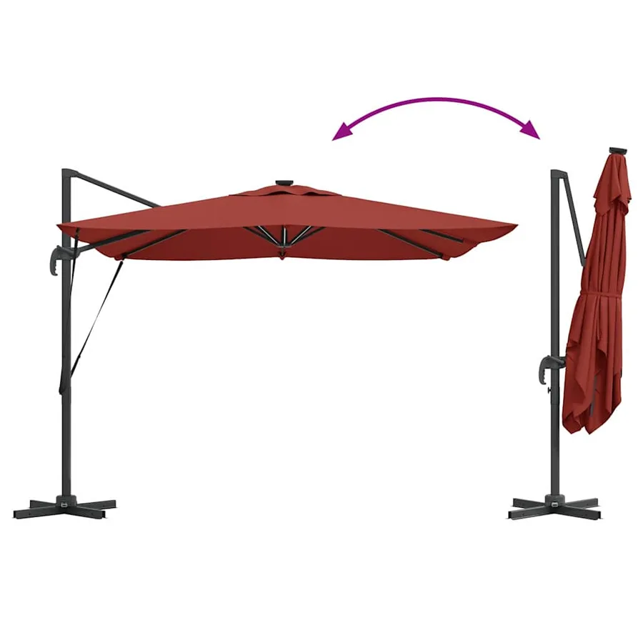 Parasol Terre cuite 286 x 284 x 270 cm Aluminium et polyester - 14