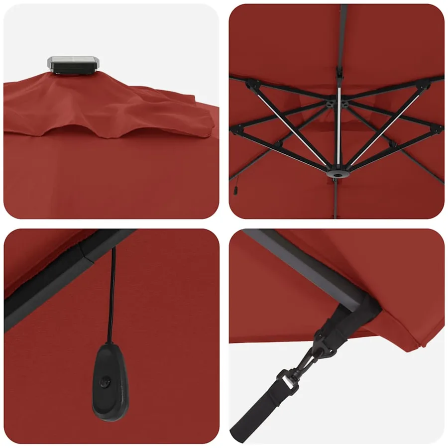 Parasol Terre cuite 286 x 284 x 270 cm Aluminium et polyester - 9