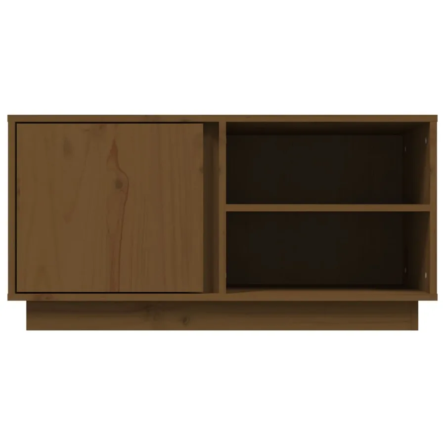 Meuble TV Marron miel 80x35x40,5 cm Bois de pin massif - 6