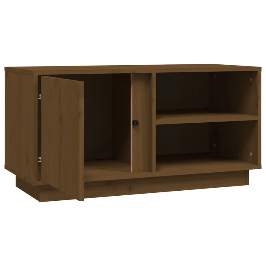 Meuble TV Marron miel 80x35x40,5 cm Bois de pin massif - 7