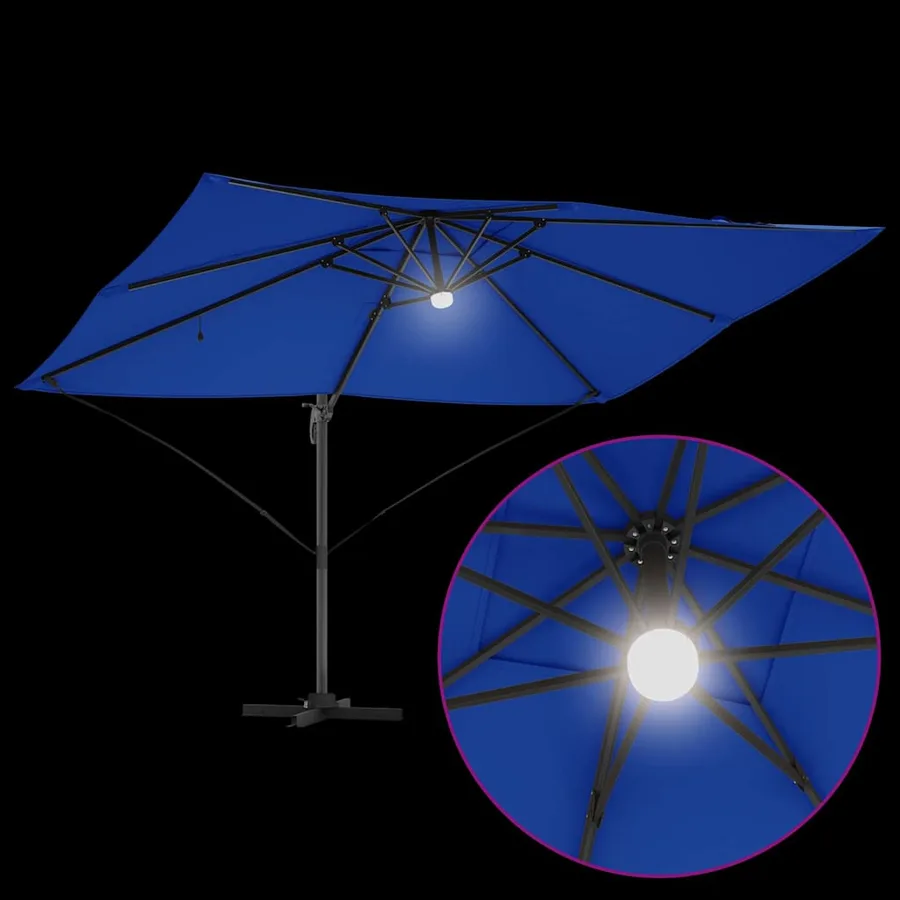 Parasol 351 x 250 x 253 cm Polyester et Aluminium Azur - 11