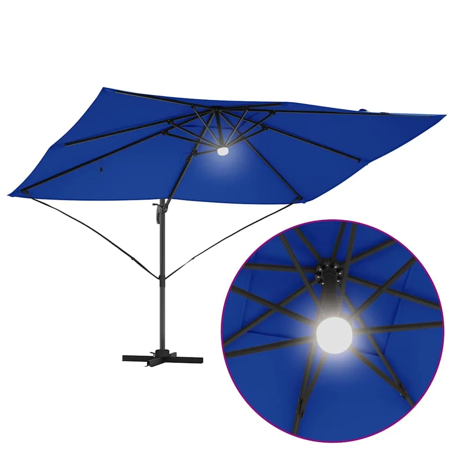 Parasol 351 x 250 x 253 cm Polyester et Aluminium Azur - 12