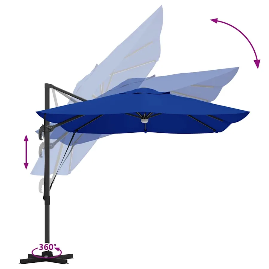 Parasol 351 x 250 x 253 cm Polyester et Aluminium Azur - 13