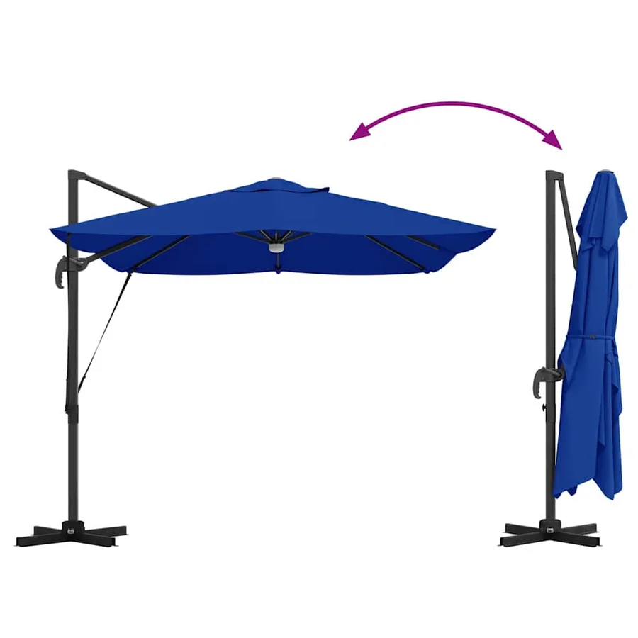 Parasol 351 x 250 x 253 cm Polyester et Aluminium Azur - 14
